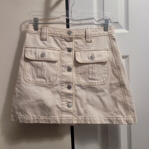 NWT RE/DONE 70s Button Front Miniskirt in Rinsed Birch size 26